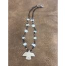 Zuni Fetish Necklace short Black-White with Eagle Pendant