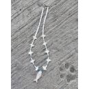 Zuni Fetisch Halskette kurz Weiss Kupfer Voegel Variante...