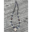 Zuni Fetisch Halskette kurz Dunkelblau Koralle Moewen...