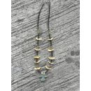 Zuni Fetisch Halskette kurz Oliv Gelb Voegel Variante mit...