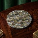 Blacklip Shell Mosaic Coaster  I 9cm Round Mother of...