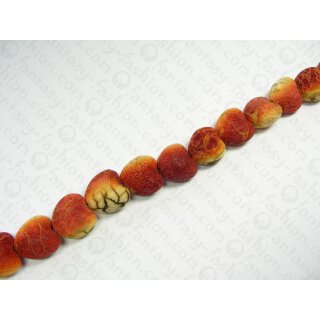 Apple coral stone beads Heard ca. 25x25x19mm / 1 String (40cm)