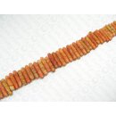 Apple coral stone beads Sticks ca. 30x7mm / 1 String (40cm)