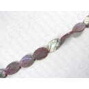 Muschel abalone, flat, oval, violett ca 28x20x5mm